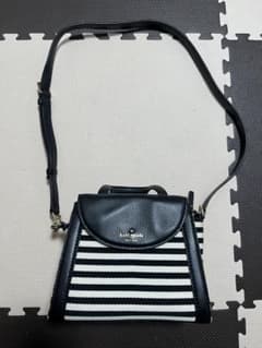 Kate Spade ブラック/ホワイト ストライプ ショルダーバッグのサムネイル