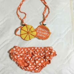 お値下げしました☆水着 ビキニ 90cm 可愛いオレンジ☆のサムネイル