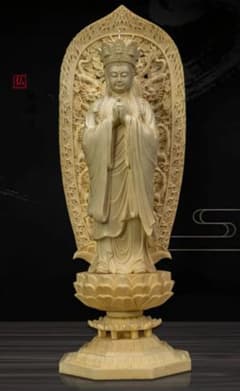 修縁堂】極上品 仏教工芸精密細工 木彫仏像 毘卢遮那仏 仏教美術 木彫