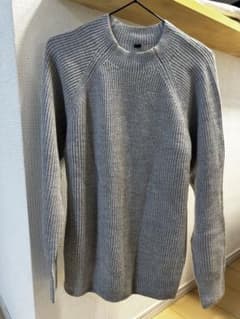 UNIQLO グレー リブ編み セーター M　メンズのサムネイル