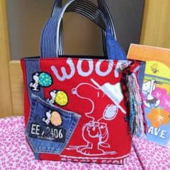 スヌーピー ハンドメイド トートバッグ たっぷりマチ15㎝のサムネイル