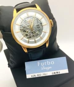 Furbo design 自動巻き 腕時計 スケルトン ゴールド×ブラック - メルカリ