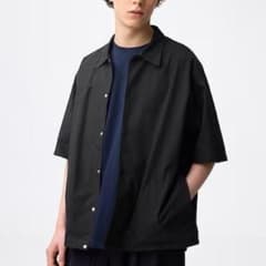 【M】GU ドライコーチシャツ 黒のサムネイル