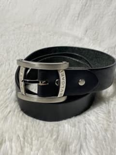 BVLGARI 불가리 가죽 가죽 벨트 블랙 실버 버클 로고