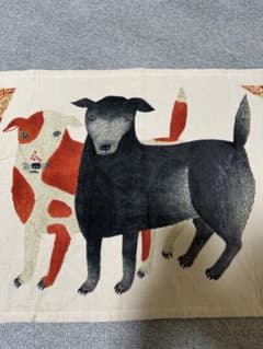 今治タオル 黒犬チョークと赤斑点犬のテン70cm x 45cmのサムネイル