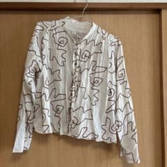 ジョイスアディッド 抽象刺繍 長袖シャツ ホワイト - メルカリ