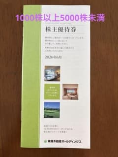東急不動産ホールディングス 株主優待券 1000株以上5000株未満のサムネイル