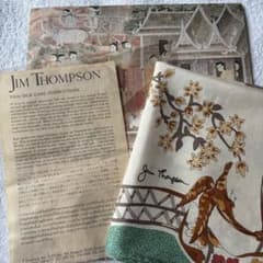Jim Thompson シルク スカーフ バンダナ 花柄（未使用）のサムネイル