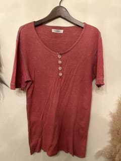 H.R.M 赤 リブ編み 半袖Tシャツのサムネイル