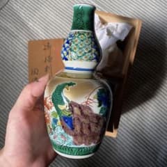 【九谷焼】花柄陶器徳利 木箱付きのサムネイル