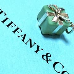 美品】ティファニー チャーム エナメル ブルーボックス 緑 SV925