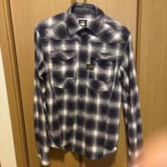 G-STAR ネルシャツ 長袖 ネイビー/ホワイトチェックのサムネイル