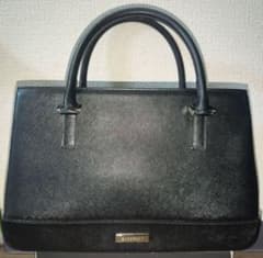 美品 希少】BURBERRY サフィアーノレザー ブラック ハンドバッグ