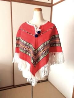 昭和レトロ　ポップなチロリアン　ポンチョ　ヴィンテージ　ケープ
