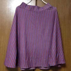 【Mサイズ】ピンク系レジメンタルストライプスカートのサムネイル