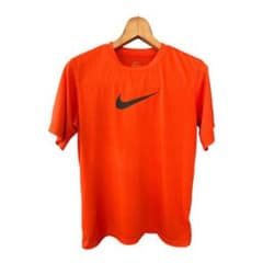 ナイキ DRI-FIT Tシャツ レディースM相当 オレンジ デカロゴ 吸汗速乾のサムネイル