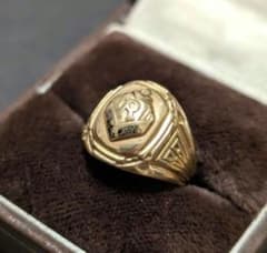 US K10 ゴールド カレッジリング 12.5号 クラスリング 1938年 US K10 ゴールド カレッジリング 12.5号 クラスリング 1938年 - メルカリ