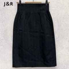 ジェイアンドアール タイトスカート M 黒 ストライプ 日本製