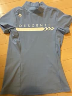 DESCENTE ゴルフシャツ Lモックネック　水色のサムネイル