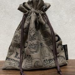 Lisa Larson リサラーソン 巾着袋 キャットブラウンのサムネイル