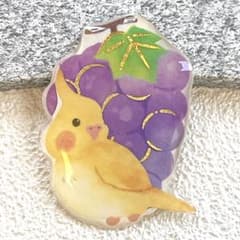 オカメインコ　インコ　セキセイインコ　ブローチ　ことり　チャーム　傘　目印 オカメインコ インコ セキセイインコ ブローチ ことり チャーム