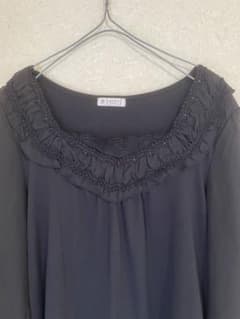 axes femme フリルレースチュニック カットソー ブラックのサムネイル