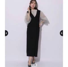 お値下げ❗️【美品】アプワイザーリッシェ　ラップストレートジャンスカ　黒 美品】アプワイザーリッシェ ラップストレートジャンスカ 黒 - メルカリ