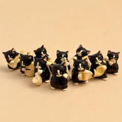 瀬戸焼】黒猫オーケストラ10体セット 黒猫音楽隊 黒猫楽団 - メルカリ