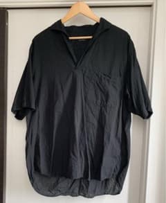 廃盤　22SS COMOLI ベタシャン スキッパー半袖シャツ 2 Blackのサムネイル