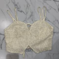 【JUNOAH】 バックレースアップフェザービスチェのサムネイル