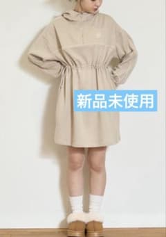 ラブトキシック ラブトキ ドローコードパーカワンピース ベージュ 150