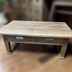 古家具『木製長机 引出し4つ付き』 ワークデスク 作業台 長机 引出し4杯 アンティーク デスク 170 - クキの木