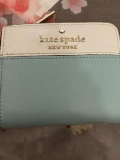 kate spade 二つ折り財布 水色/ホワイト　ケイトスペードのサムネイル