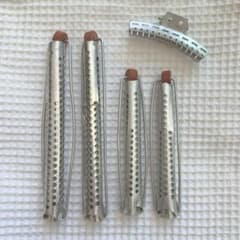 アルミ製カーラー 4本セット +ヘアクリップ 昭和レトロ - メルカリ