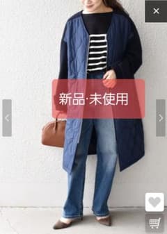 ★やす様専用★新品・未使用★ships キルティング ジップ コート ネイビーのサムネイル