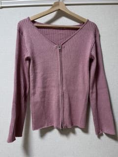 ★美品★mysty woman ダブルジップ ラメ リブカーディガンのサムネイル