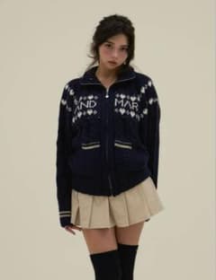 ジャケット・アウター andmary Mary knit cowichan andmary Mary knit cowichan navy アンドマリー - メルカリ