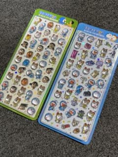 【韓国直輸入！】ドラえもん　3Dクリスタルステッカーシール　｛青、緑2枚セット｝のサムネイル