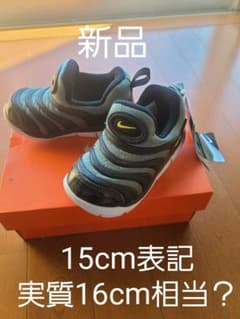 ナイキ　ダイナモフリー　NIKE　15cm表記（実質16cm？）新品　黒×グレーのサムネイル