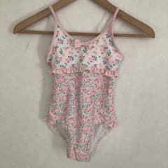 女の子用 花柄ワンピース水着 フリル付きのサムネイル