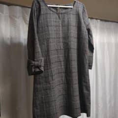 as know as チェック柄 七分袖ワンピースのサムネイル