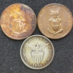 古銭 フィリピン 3枚 20センタボ銀貨1904年など - メルカリ