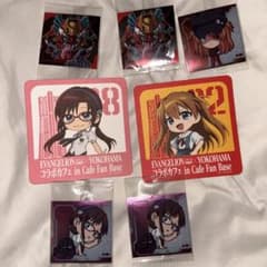 エヴァ×横浜　マリ×アスカ　コースター　おまけシール付きのサムネイル