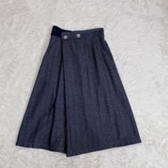 美品 パラスパレス コットン ヘリンボーン 重ねスカート インディゴ 3