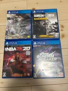 まとめ売り　PS4ソフト4本 モンハンW シージ NBA2K20 ガンブレ