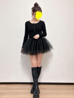 チュール ミニスカ チュチュ 黒 ハロウィン イベント ダンス コスプレのサムネイル