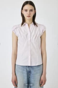 MOUSSY ストライプ 半袖シャツ ブラウス ピンク - メルカリ