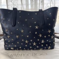 JIMMY CHOO スタースタッズ キュービックジルコニアハンドバッグネイビー JIMMY CHOO スタースタッズ キュービックジルコニアハンドバッグ
