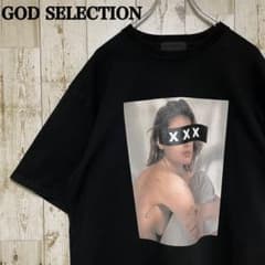 B964【希少XL】ゴッドセレクション　ウーマンロゴ　半袖Tシャツ　ブラック美品 B964【希少XL】ゴッドセレクション ウーマンロゴ 半袖Tシャツ ブラック