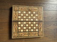 スペイン 寄木細工 伝統工芸 チェス盤 バックギャモン ボードゲーム
